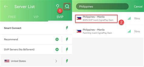 What server to pick for Philippines .